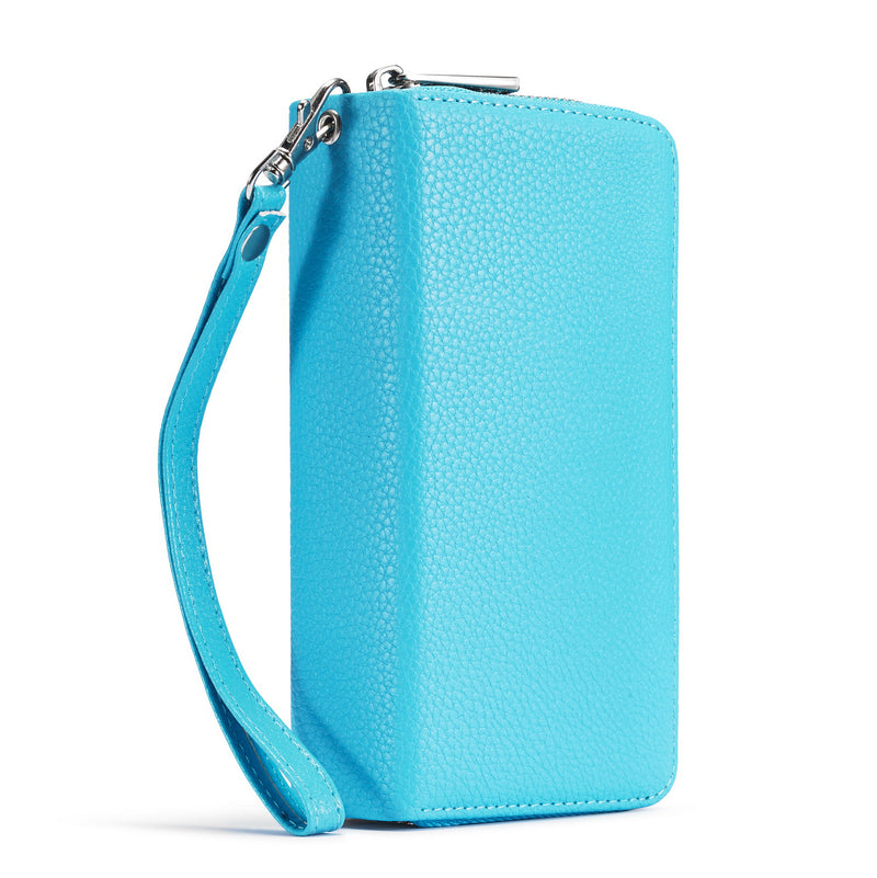 iPhone 12 Pro Max Case Zipper Wallet (LightBlue)