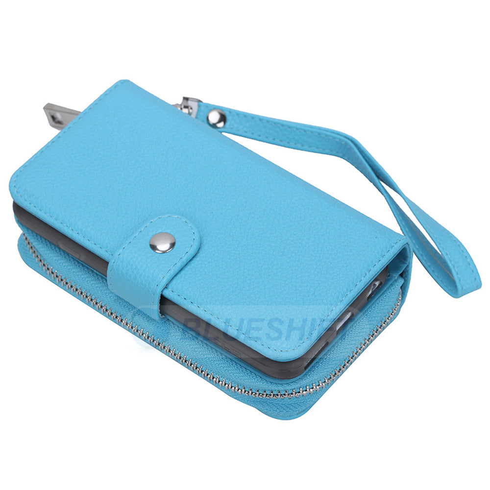 iPhone 6Plus/6SPlus Case Zipper Wallet (LightBlue)