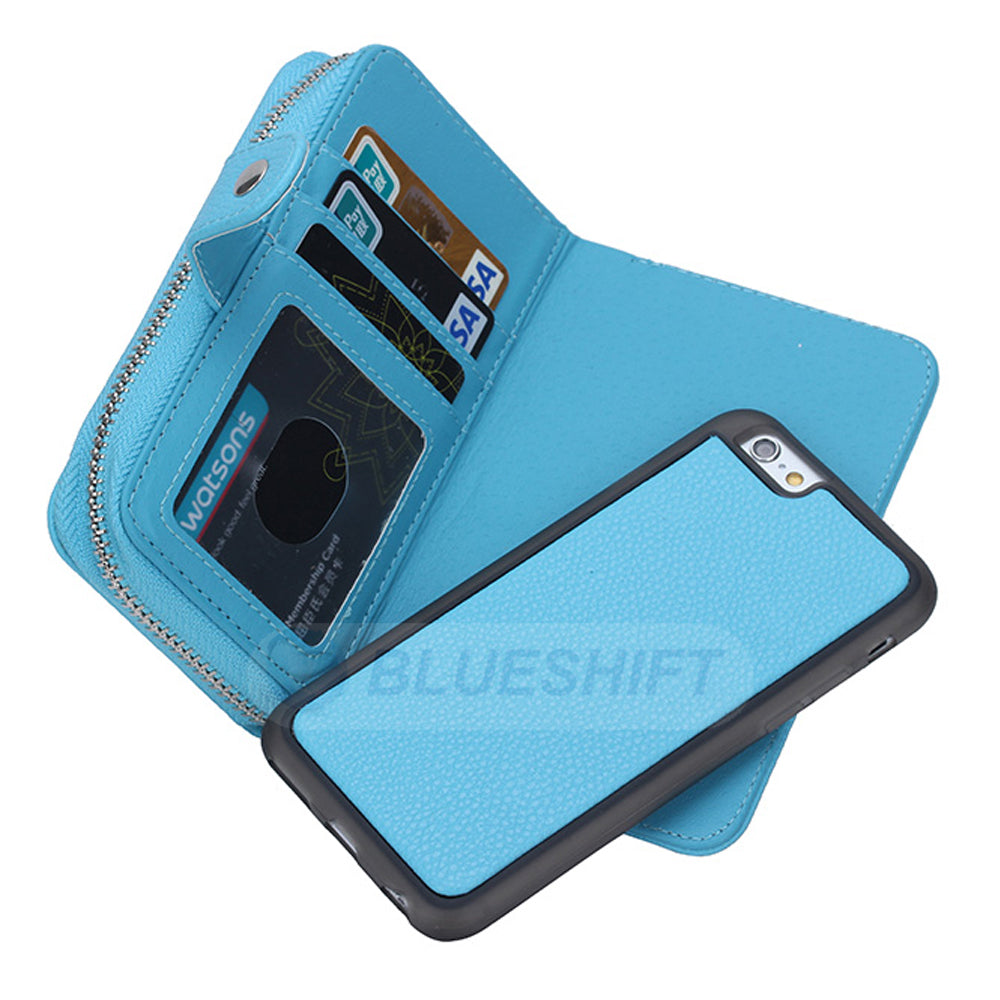iPhone 6Plus/6SPlus Case Zipper Wallet (LightBlue)