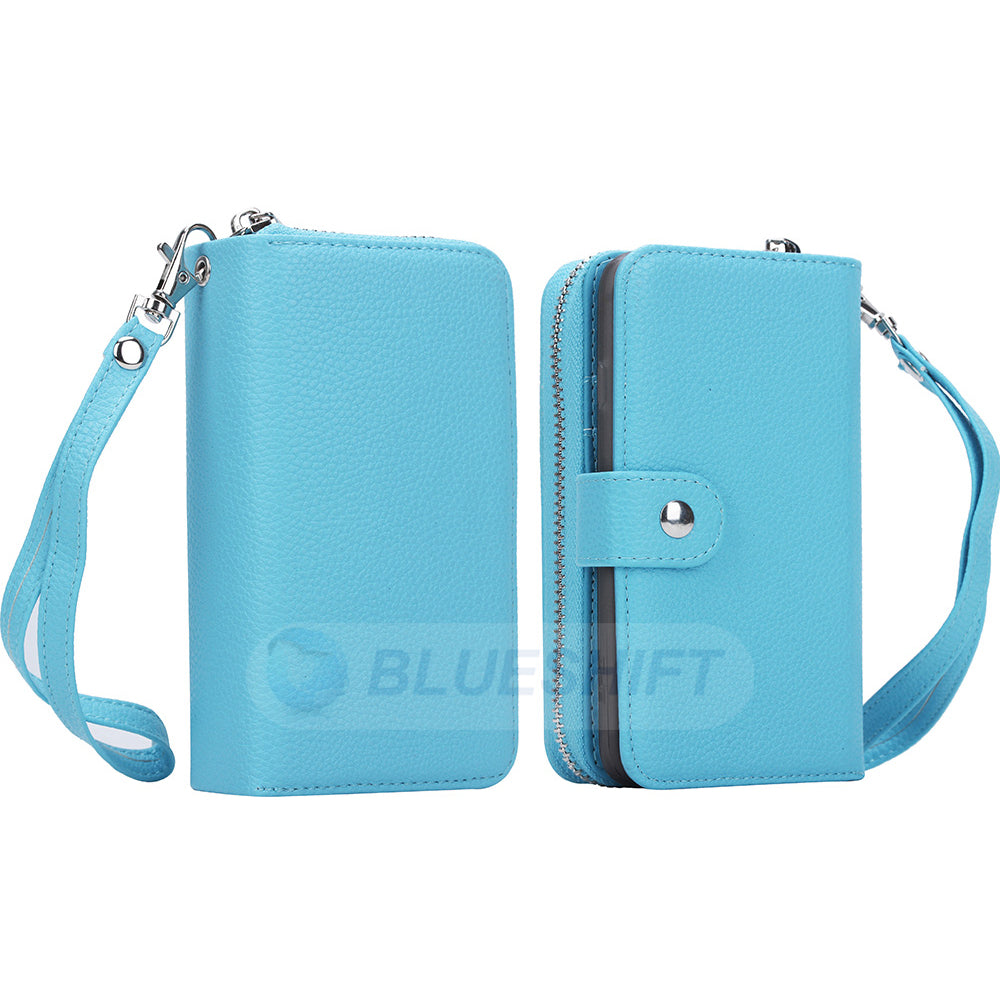iPhone 6Plus/6SPlus Case Zipper Wallet (LightBlue)