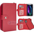 iPhone XS Max Case Zipper Wallet (Red) - Red