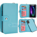 iPhone XS Max Case Zipper Wallet (LightBlue) - LightBlue