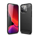 iPhone 13Pro Carbon Fibre TPU Case Slim Shockproof Cover Black - Black