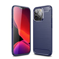 iPhone 13Pro Carbon Fibre TPU Case Slim Shockproof Cover Navy - Navy