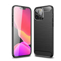 iPhone 13ProMax Carbon Fibre TPU Case Slim Shockproof Cover Black - Black