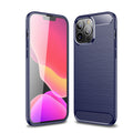iPhone 13ProMax Carbon Fibre TPU Case Slim Shockproof Cover Navy - Navy