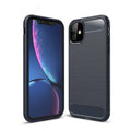 iPhone 11 Carbon Fibre TPU Case Slim Shockproof Cover Navy - Navy