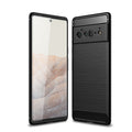 Google Pixel 6 Pro 5G Carbon Fibre TPU Case Slim Shockproof Cover Black - Black
