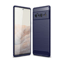 Google Pixel 6 Pro 5G Carbon Fibre TPU Case Slim Shockproof Cover Navy - Navy