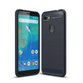 Google Pixel 3a-XL Carbon Fibre TPU Case Slim Shockproof Cover Navy - Navy