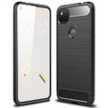 Google Pixel 4a-4G Carbon Fibre TPU Case Slim Shockproof Cover Black - Black