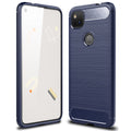 Google Pixel 4a-4G Carbon Fibre TPU Case Slim Shockproof Cover Navy - Navy