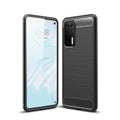 Huawei P40 Carbon Fibre TPU Case Slim Shockproof Cover Black - Black