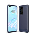 Huawei P40ProPlus Carbon Fibre TPU Case Slim Shockproof Cover Navy - Navy