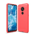 Nokia 7.2/6.2 Carbon Fibre TPU Case Slim Shockproof Cover Red - Red