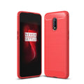 OnePlus 7 Carbon Fibre TPU Case Slim Shockproof Cover Red - Red