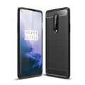 OnePlus 8 Carbon Fibre TPU Case Slim Shockproof Cover Black - Black