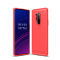 OnePlus 8Pro Carbon Fibre TPU Case Slim Shockproof Cover Red - Red