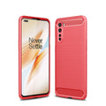 OnePlus Nord Carbon Fibre TPU Case Slim Shockproof Cover Red - Red