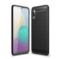 Samsung A02 Carbon Fibre TPU Case Slim Shockproof Cover Black - Black