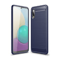 Samsung A02 Carbon Fibre TPU Case Slim Shockproof Cover Navy - Navy