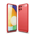 Samsung M32 Carbon Fibre TPU Case Slim Shockproof Cover Red - Red