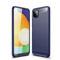 Samsung A22-5G Carbon Fibre TPU Case Slim Shockproof Cover Navy - Navy
