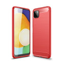 Samsung A22-5G Carbon Fibre TPU Case Slim Shockproof Cover Red - Red