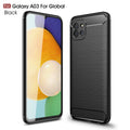 Samsung A03 Carbon Fibre TPU Case Slim Shockproof Cover Black - Black