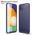 Samsung A03 Carbon Fibre TPU Case Slim Shockproof Cover Navy - Navy