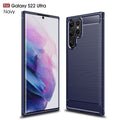 Samsung S22Ultra 5G Carbon Fibre TPU Case Slim Shockproof Cover Navy - Navy