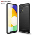 Samsung A23 Carbon Fibre TPU Case Slim Shockproof Cover Black - Black
