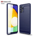 Samsung A23 Carbon Fibre TPU Case Slim Shockproof Cover Navy - Navy