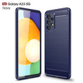 Samsung A33 5G Carbon Fibre TPU Case Slim Shockproof Cover Navy - Navy