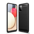Samsung A03s Carbon Fibre TPU Case Slim Shockproof Cover Black - Black