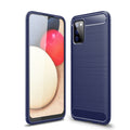 Samsung A02S Carbon Fibre TPU Case Slim Shockproof Cover Navy - Navy