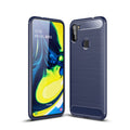 Samsung A11 Carbon Fibre TPU Case Slim Shockproof Cover Navy - Navy