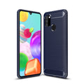 Samsung A21s Carbon Fibre TPU Case Slim Shockproof Cover Navy - Navy
