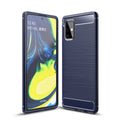 Samsung A71-5G Carbon Fibre TPU Case Slim Shockproof Cover Navy - Navy