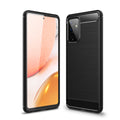 Samsung A72 Carbon Fibre TPU Case Slim Shockproof Cover Black - Black