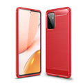 Samsung A72 Carbon Fibre TPU Case Slim Shockproof Cover Red - Red
