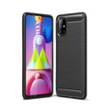 Samsung M51 Carbon Fibre TPU Case Slim Shockproof Cover Black - Black