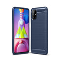 Samsung M51 Carbon Fibre TPU Case Slim Shockproof Cover Navy - Navy
