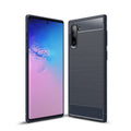 Samsung Note 10 Carbon Fibre TPU Case Slim Shockproof Cover Navy - Navy