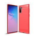 Samsung Note 10 Carbon Fibre TPU Case Slim Shockproof Cover Red - Red