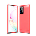 Samsung Note20Ultra Carbon Fibre TPU Case Slim Shockproof Cover Red - Red