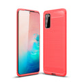 Samsung S20{S11E} Carbon Fibre TPU Case Slim Shockproof Cover Red - Red
