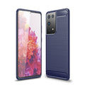 Samsung S21Ultra-5G Carbon Fibre TPU Case Slim Shockproof Cover Navy - Navy