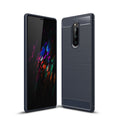 Sony Xperia 1 / XZ4 Carbon Fibre TPU Case Slim Shockproof Cover Navy - Navy