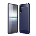 Sony Xperia 10 III Carbon Fibre TPU Case Slim Shockproof Cover Navy - Navy